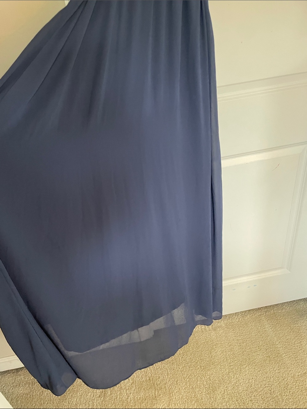 BalticBorn Navy Ruffle V-Neck Maxi Dress with Tie Waist sz XL - Picture 6 of 13
